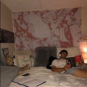 Pink Marble Wall Tapestry